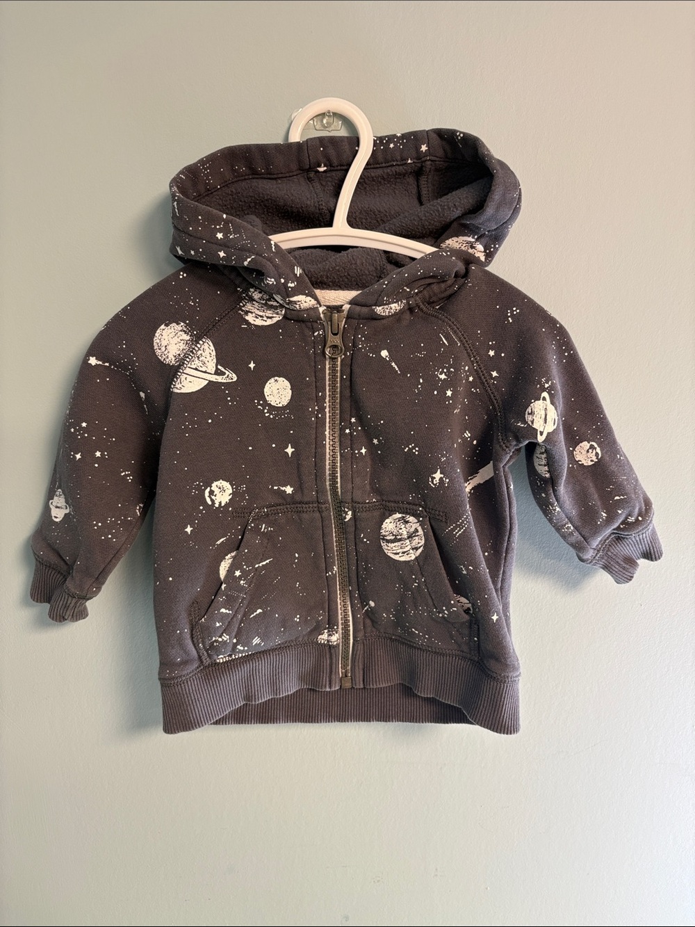 Carters Charcoal Grey Space Print Zip
Up Sweatshirt Hoodie, Baby Boy 9months